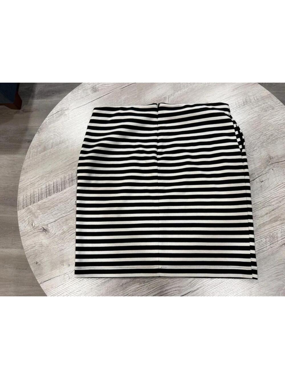 Merona Striped Bodycon Mini Skirt Stretch Y2K Office Coastal Chic - Picture 2 of 5